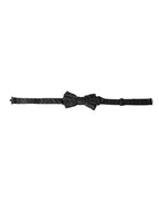 Dolce & Gabbana Black Silk Patterned Adjustable Neck Men Papillon Bow Tie - Maison Luxe