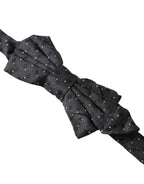 Dolce & Gabbana Black Silk Patterned Adjustable Neck Men Papillon Bow Tie - Maison Luxe