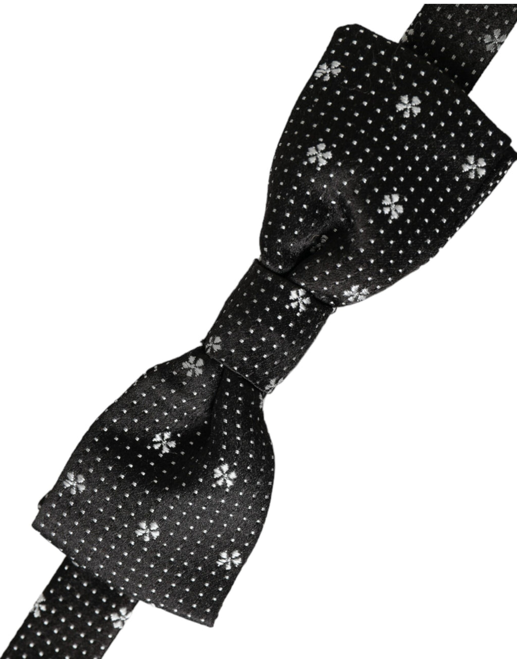 Dolce & Gabbana Black Silk Floral Adjustable Neck Men Papillon Bow Tie - Maison Luxe