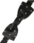 Dolce & Gabbana Black Silk Floral Adjustable Neck Men Papillon Bow Tie - Maison Luxe