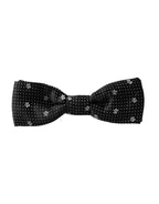 Dolce & Gabbana Black Silk Floral Adjustable Neck Men Papillon Bow Tie - Maison Luxe