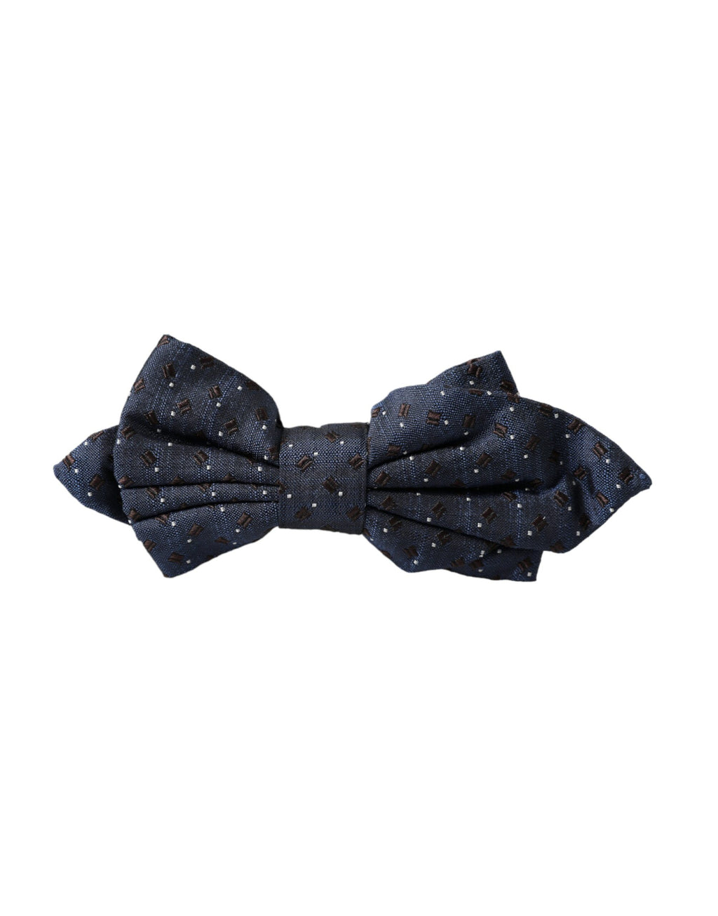 Dolce & Gabbana Navy Blue Silk Patterned Adjustable Men Papillon Bow Tie - Maison Luxe