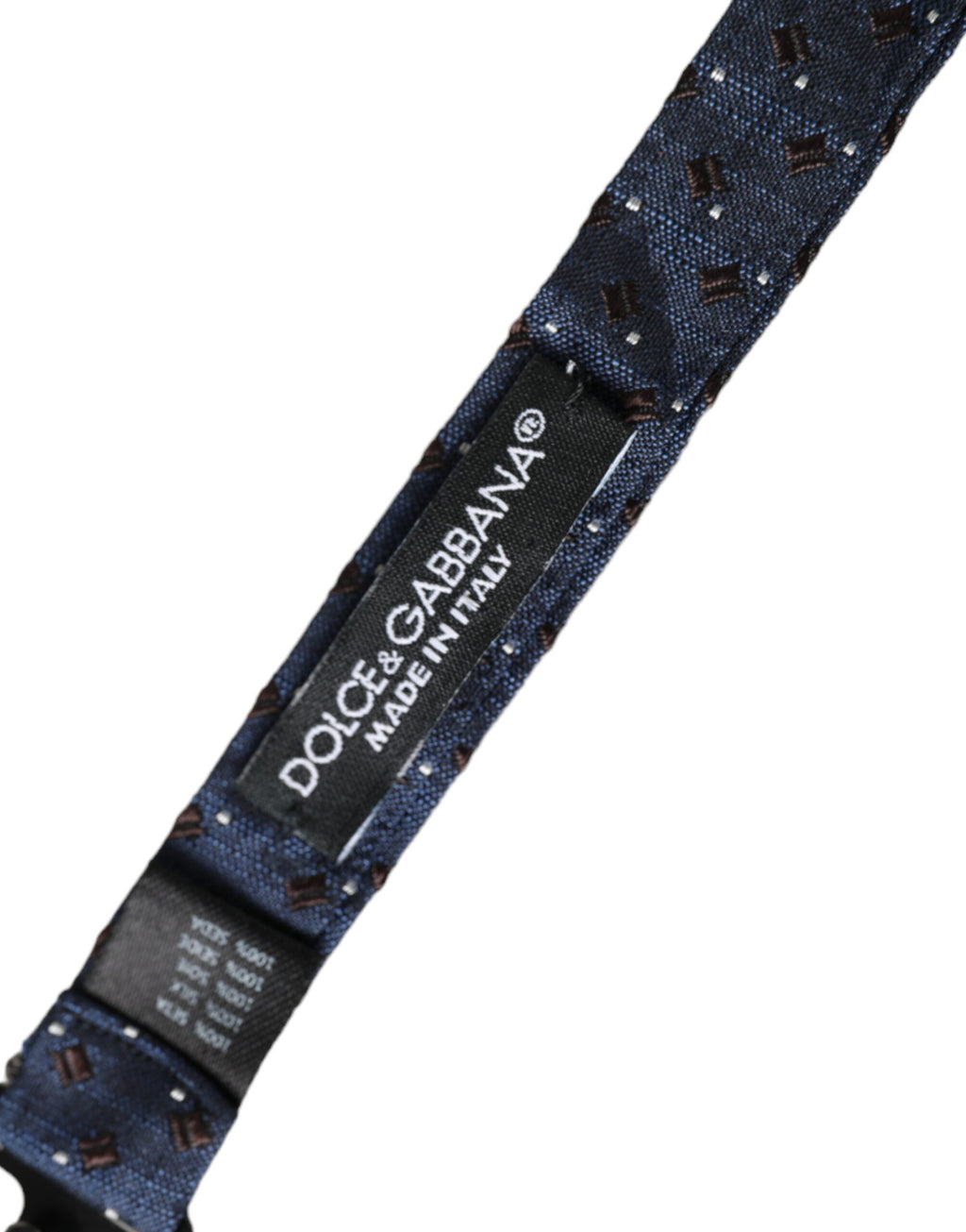 Dolce & Gabbana Navy Blue Silk Patterned Adjustable Men Papillon Bow Tie - Maison Luxe