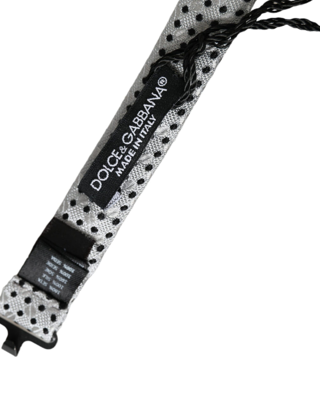 Dolce & Gabbana Gray Silk Polka Dot Adjustable Neck Men Papillon Bow Tie - Maison Luxe
