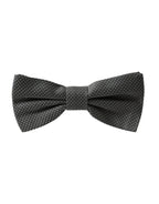 Dolce & Gabbana Gray Silk Patterned Adjustable Neck Men Bow Tie - Maison Luxe