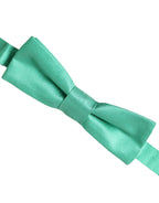 Dolce & Gabbana Mint Green Silk Adjustable Neck Men Bow Tie - Maison Luxe