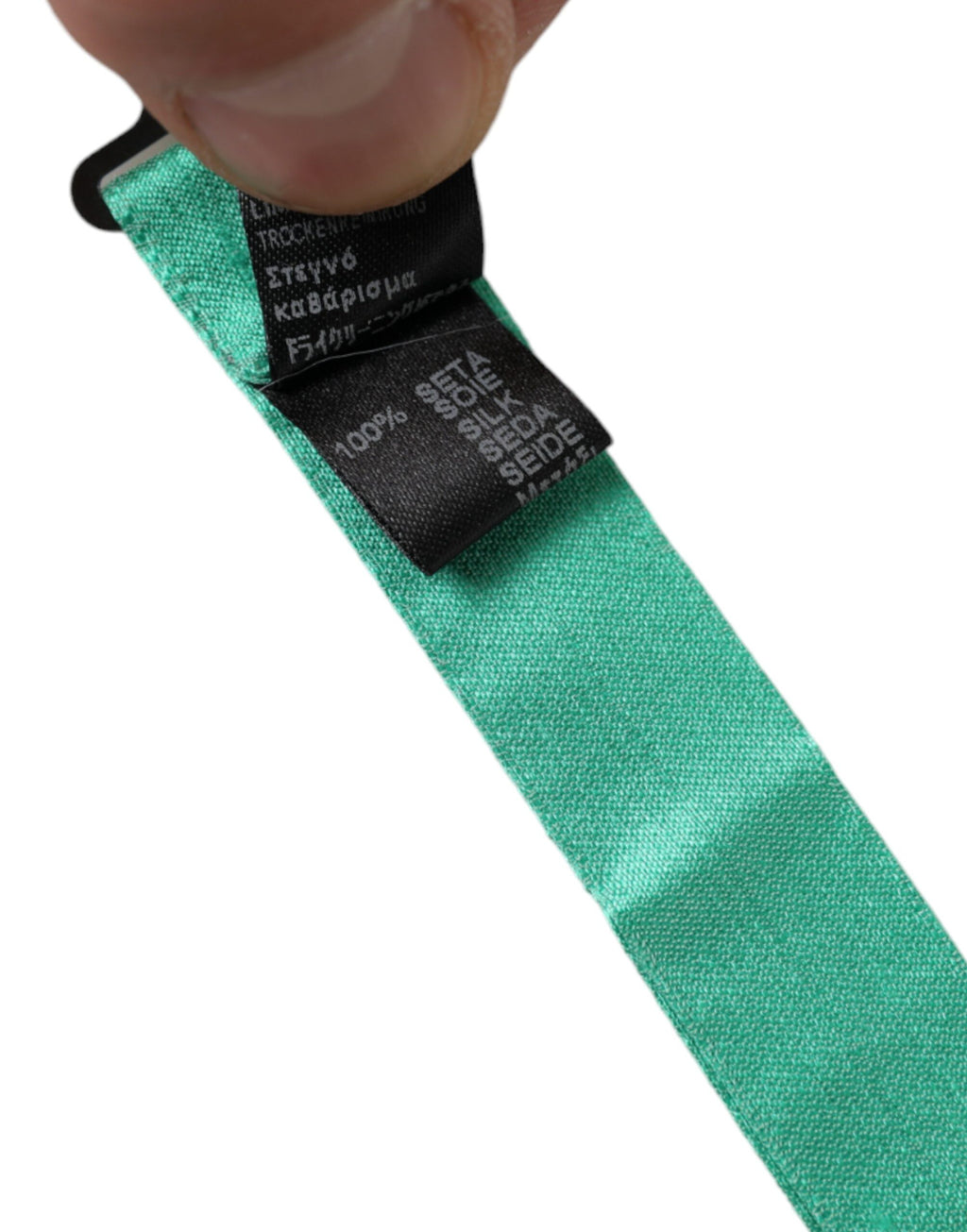 Dolce & Gabbana Mint Green Silk Adjustable Neck Men Bow Tie - Maison Luxe