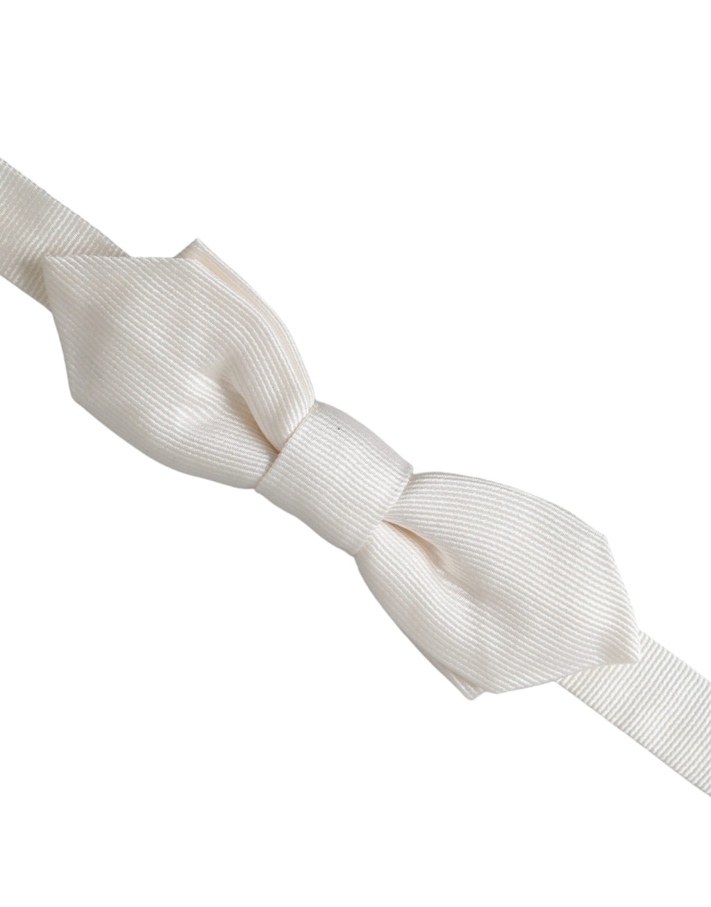 Dolce & Gabbana White Silk Adjustable Neck Men Papillon Bow Tie - Maison Luxe