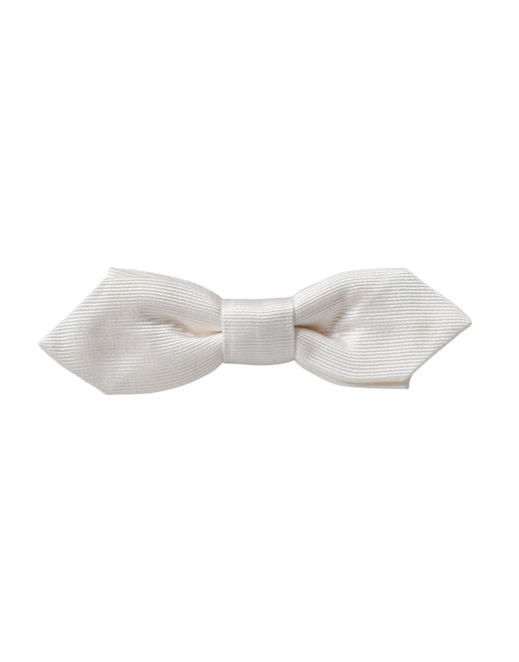 Dolce & Gabbana White Silk Adjustable Neck Men Papillon Bow Tie - Maison Luxe