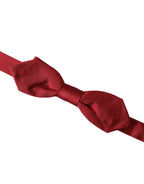 Dolce & Gabbana Red Silk Jacquard Adjustable Neck Men Bow Tie - Maison Luxe