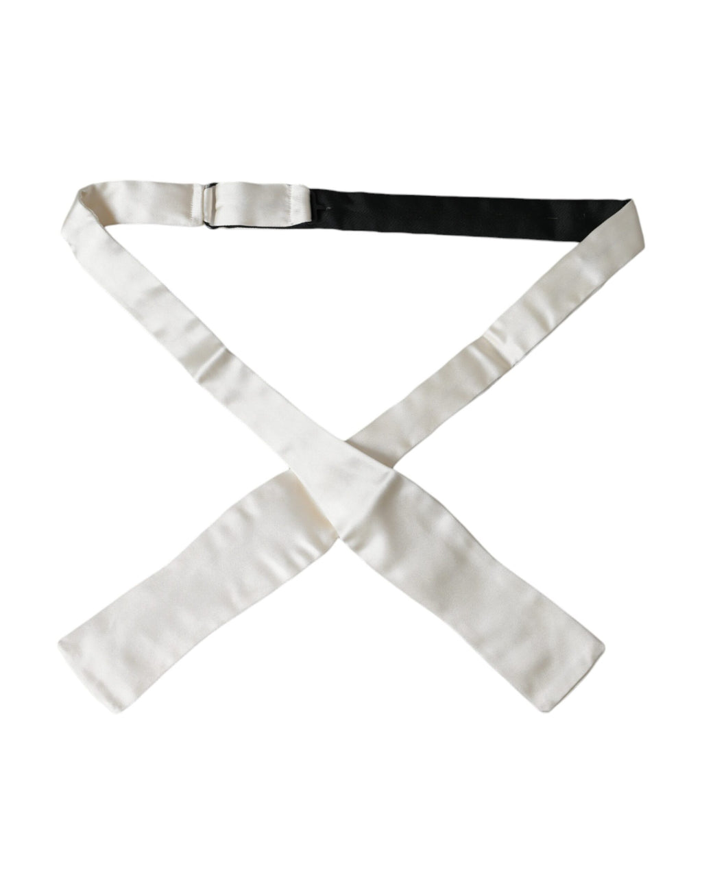 Dolce & Gabbana White Silk Slim Skinny Necktie Men Bow Tie - Maison Luxe