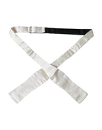 Dolce & Gabbana White Silk Slim Skinny Necktie Men Bow Tie - Maison Luxe