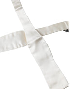 Dolce & Gabbana White Silk Slim Skinny Necktie Men Bow Tie - Maison Luxe