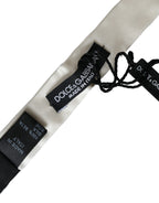 Dolce & Gabbana White Silk Slim Skinny Necktie Men Bow Tie - Maison Luxe