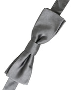 Dolce & Gabbana Gray Satin Silk Adjustable Neck Men Papillon Bow Tie - Maison Luxe