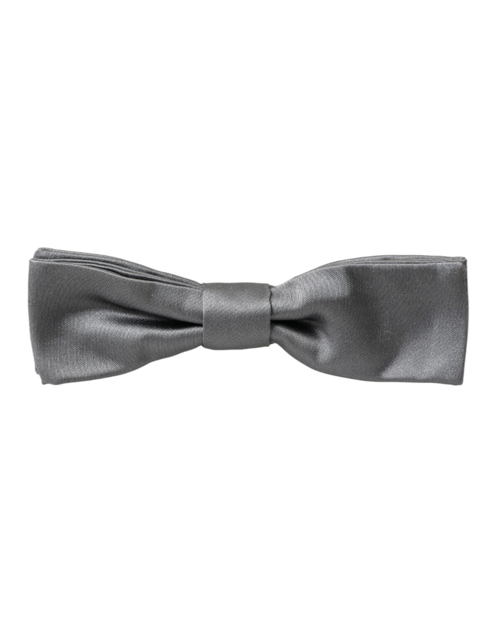 Dolce & Gabbana Gray Satin Silk Adjustable Neck Men Papillon Bow Tie - Maison Luxe