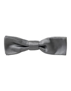 Dolce & Gabbana Gray Satin Silk Adjustable Neck Men Papillon Bow Tie - Maison Luxe