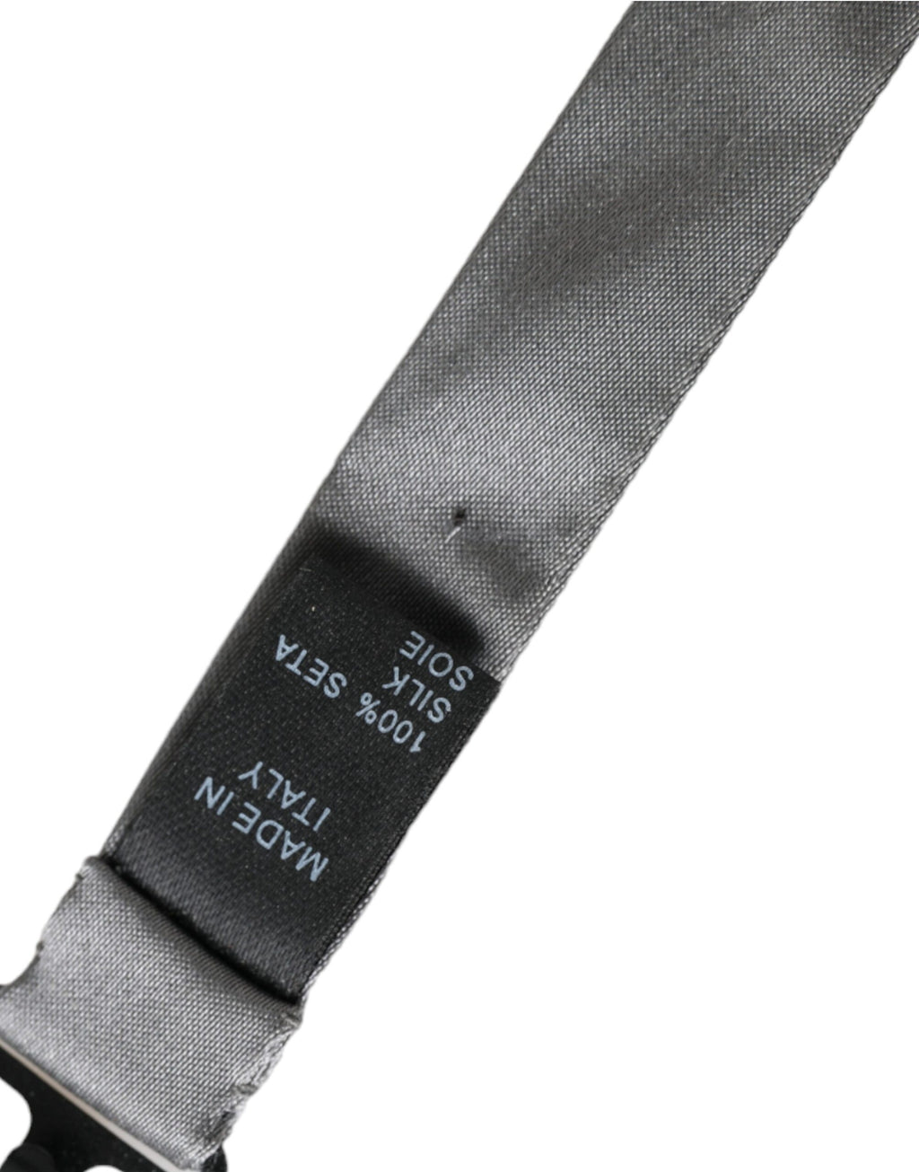 Dolce & Gabbana Gray Satin Silk Adjustable Neck Men Papillon Bow Tie - Maison Luxe