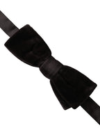 Dolce & Gabbana Black Velvet Cotton Adjustable Neck Men Bow Tie - Maison Luxe