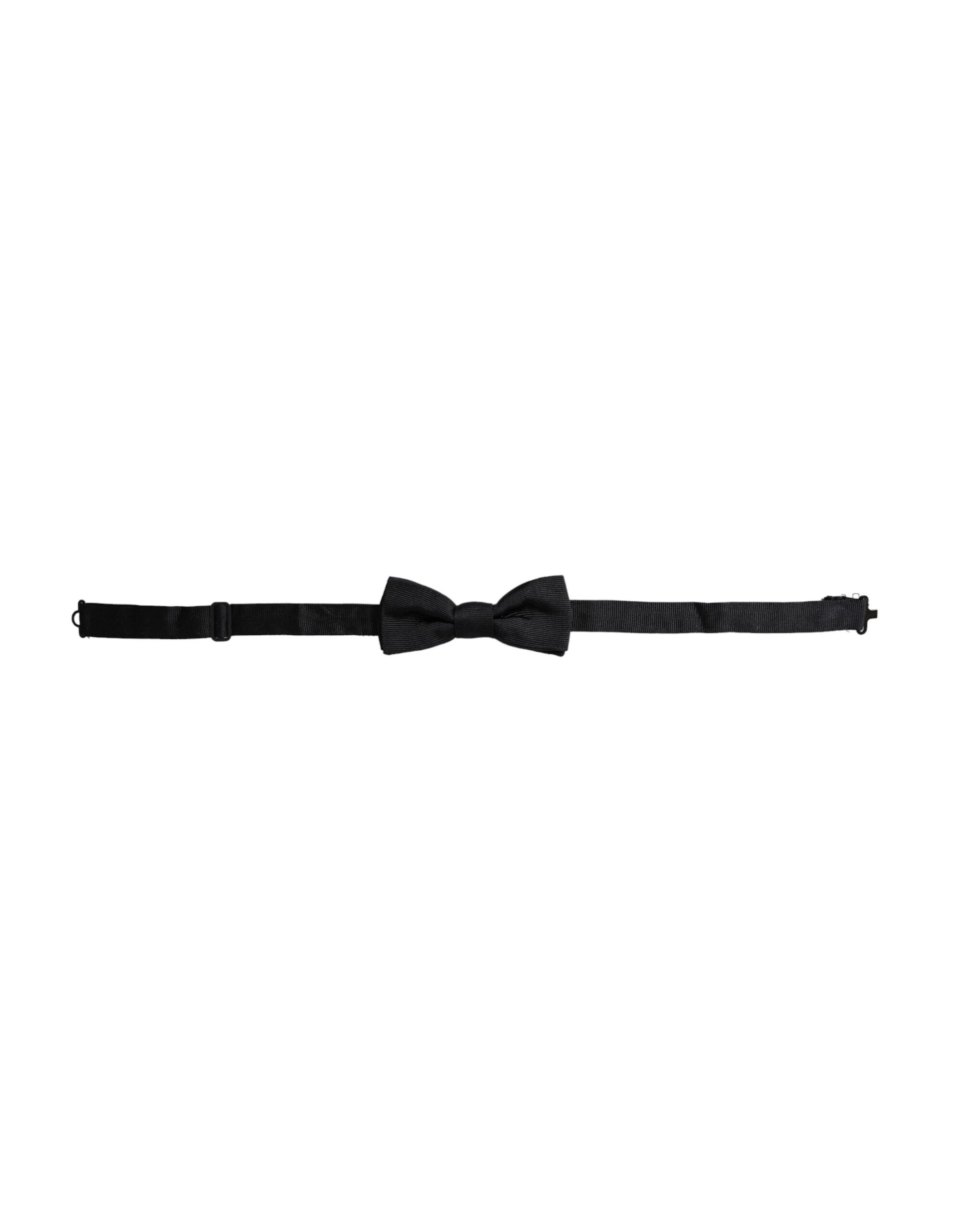 Dolce & Gabbana Black Silk Adjustable Neck Men Bow Tie - Maison Luxe