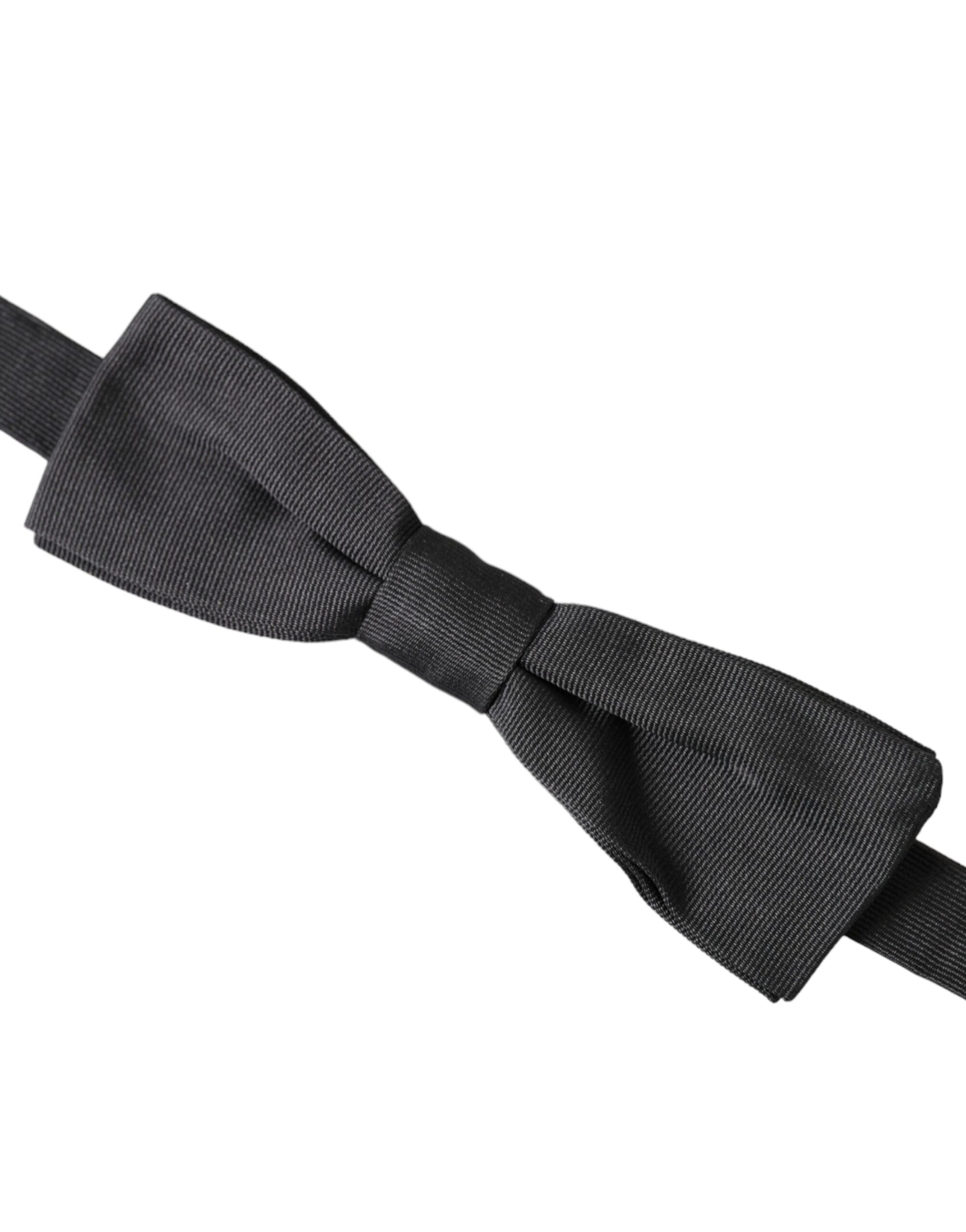 Dolce & Gabbana Black Silk Adjustable Neck Men Bow Tie - Maison Luxe