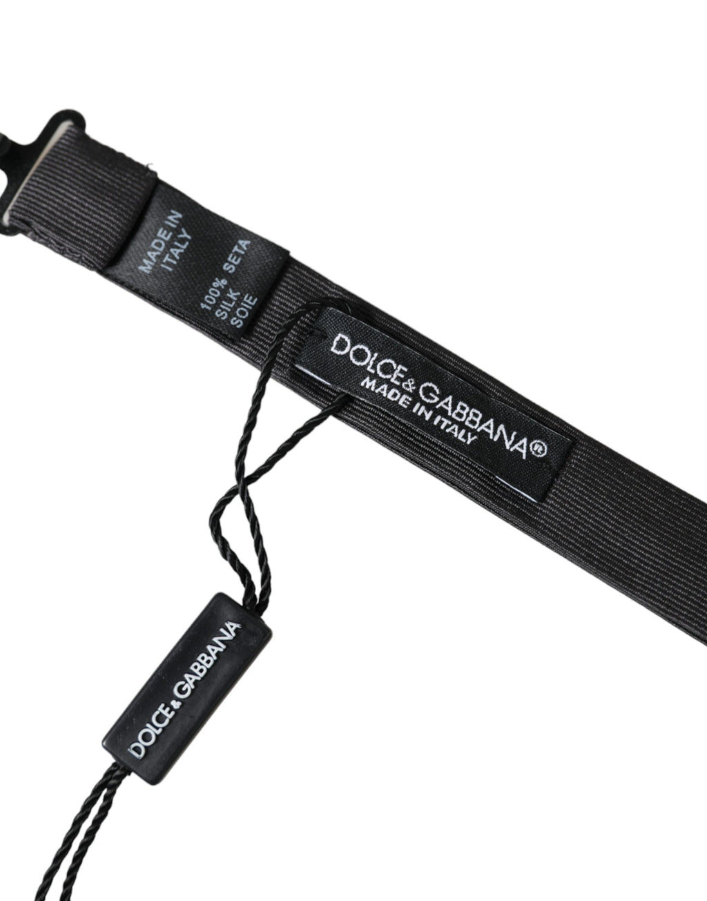 Dolce & Gabbana Black Silk Adjustable Neck Men Bow Tie - Maison Luxe