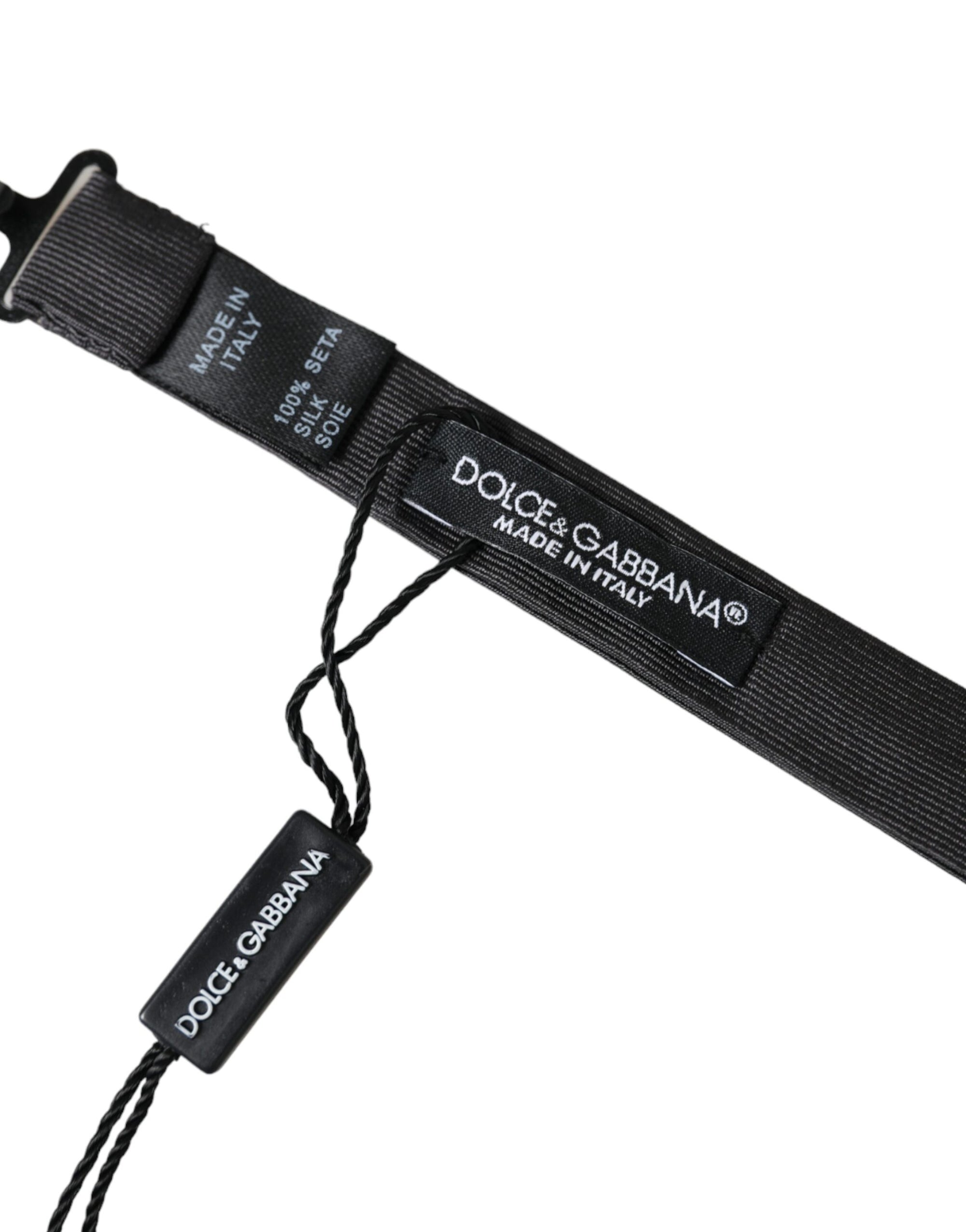 Dolce & Gabbana Black Silk Adjustable Neck Men Bow Tie - Maison Luxe