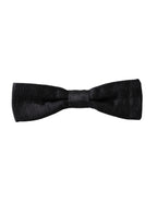 Dolce & Gabbana Black Silk Patterned Adjustable Neck Men Bow Tie - Maison Luxe