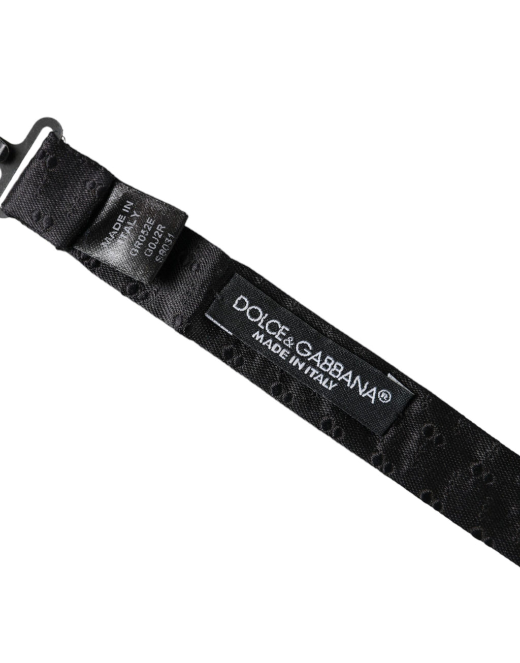 Dolce & Gabbana Black Silk Patterned Adjustable Neck Men Bow Tie - Maison Luxe