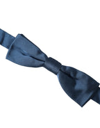 Dolce & Gabbana Blue Satin Silk Adjustable Neck Men Bow Tie - Maison Luxe
