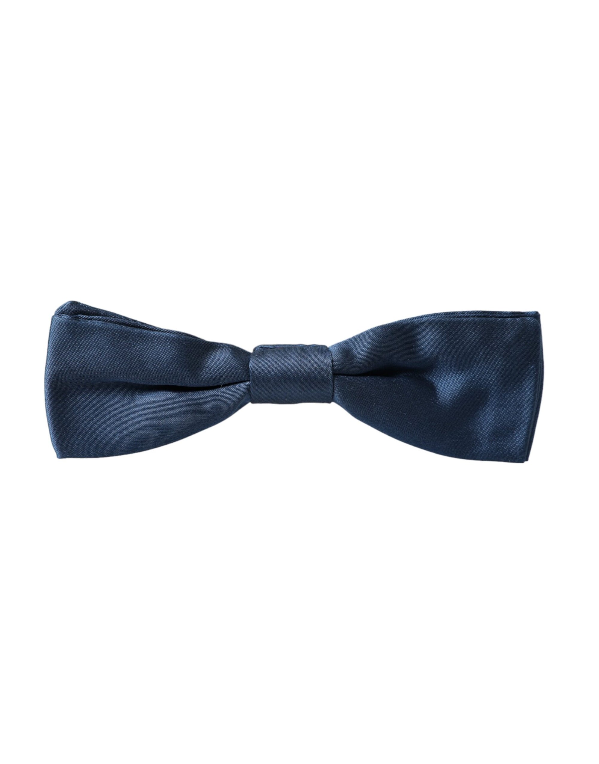 Dolce & Gabbana Blue Satin Silk Adjustable Neck Men Bow Tie - Maison Luxe