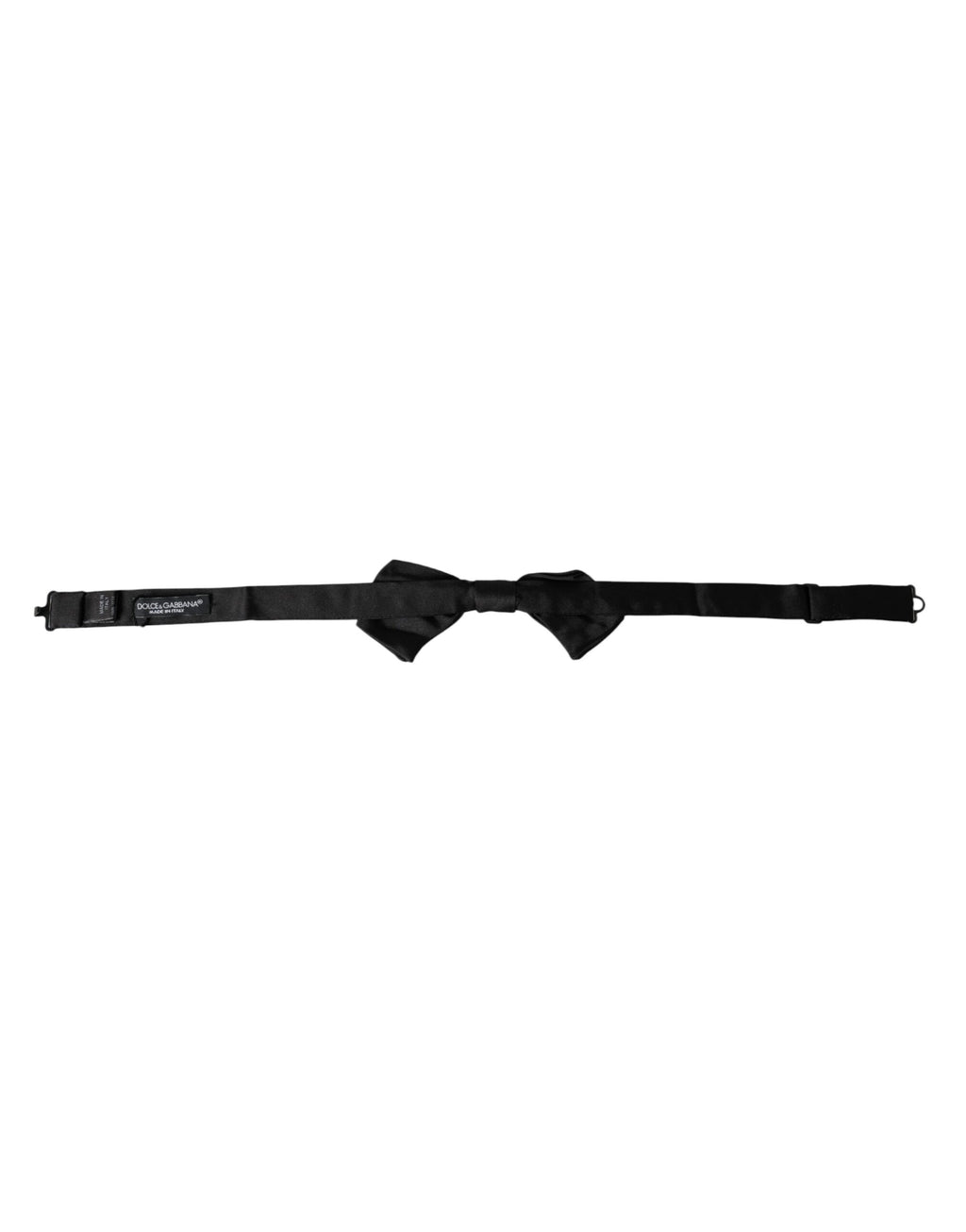 Dolce & Gabbana Black Satin Silk Adjustable Neck Men Bow Tie - Maison Luxe