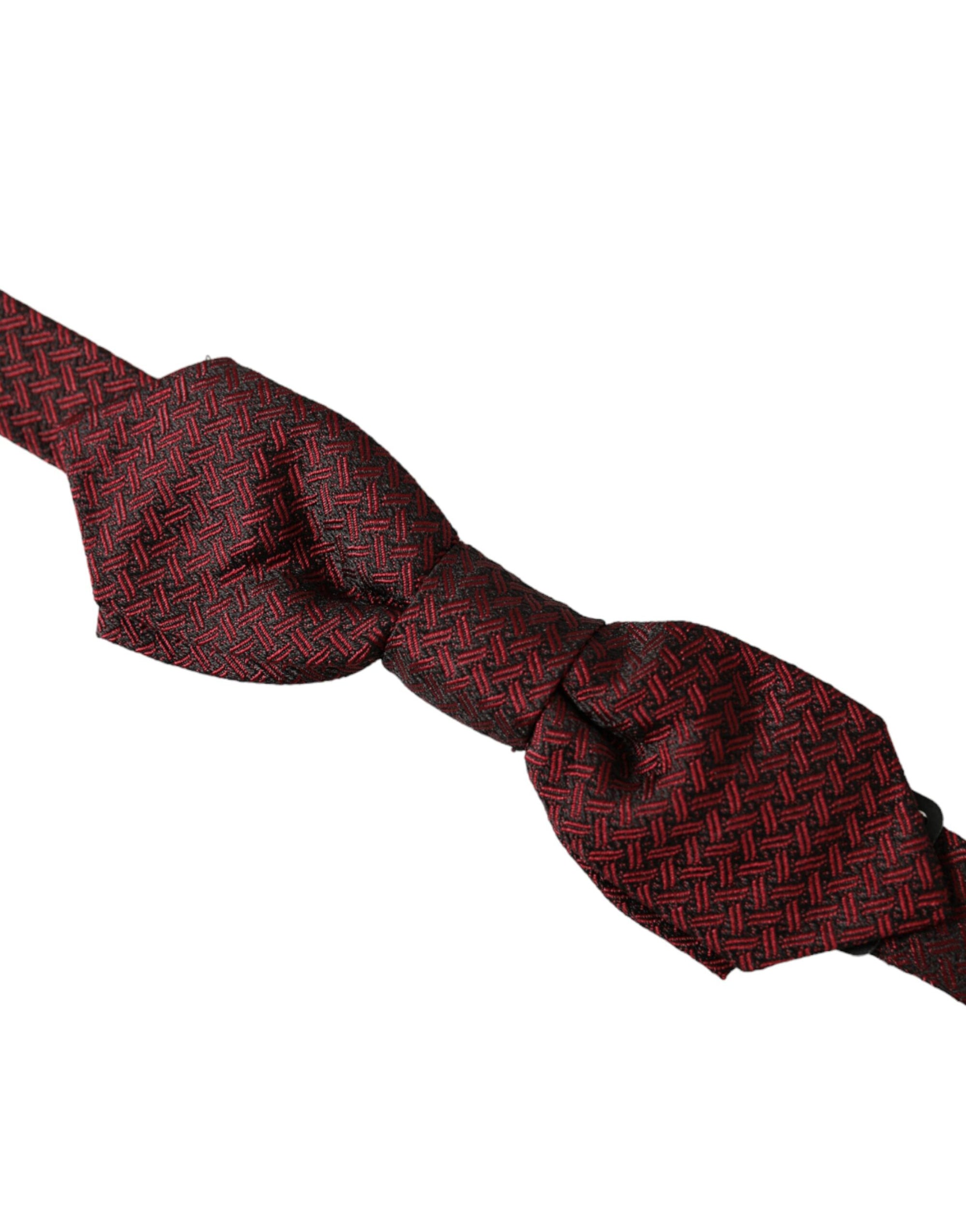 Dolce & Gabbana Red Silk Fantasy Adjustable Neck Men Bow Tie - Maison Luxe