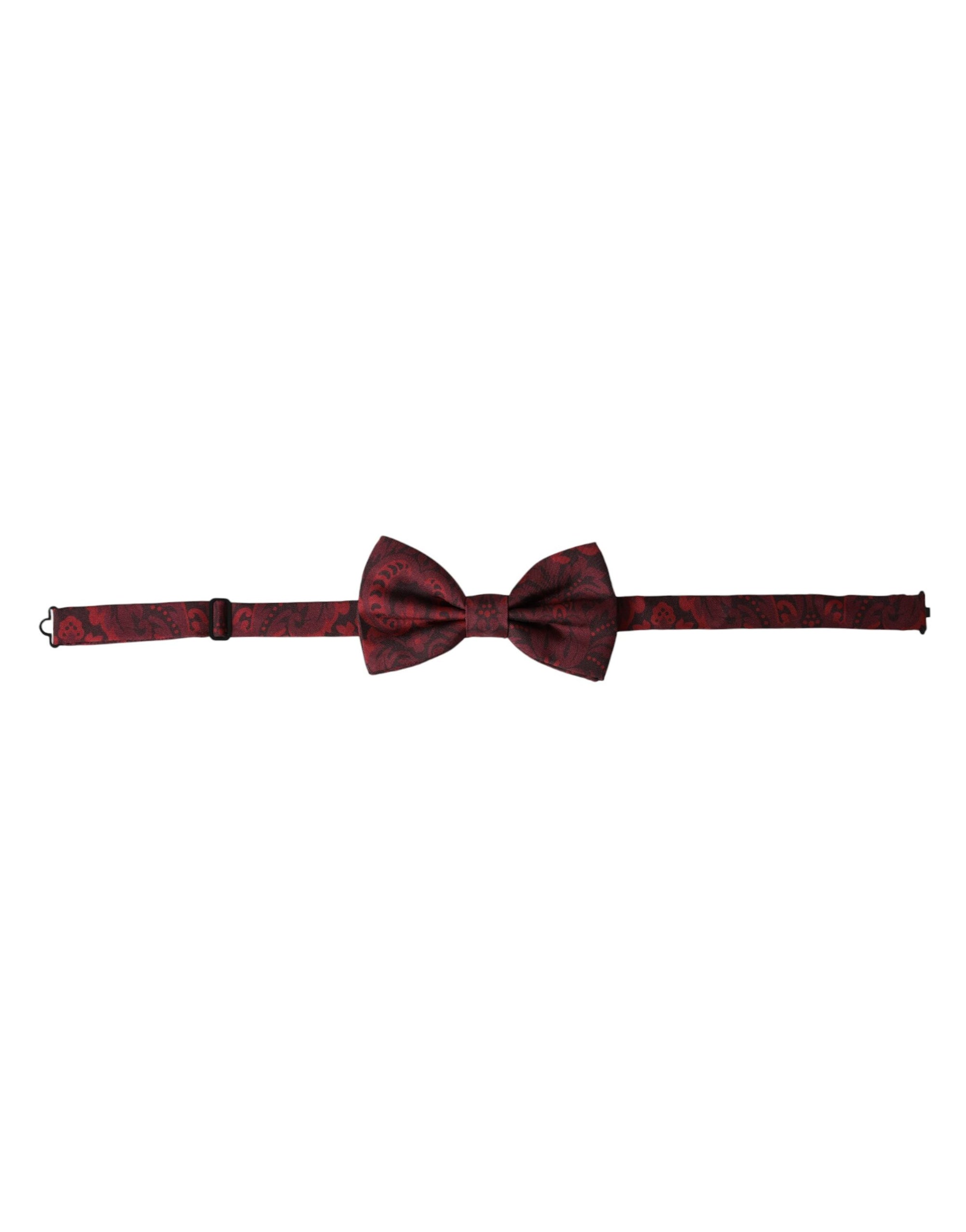 Dolce & Gabbana Red Silk Floral Adjustable Neck Men Bow Tie - Maison Luxe