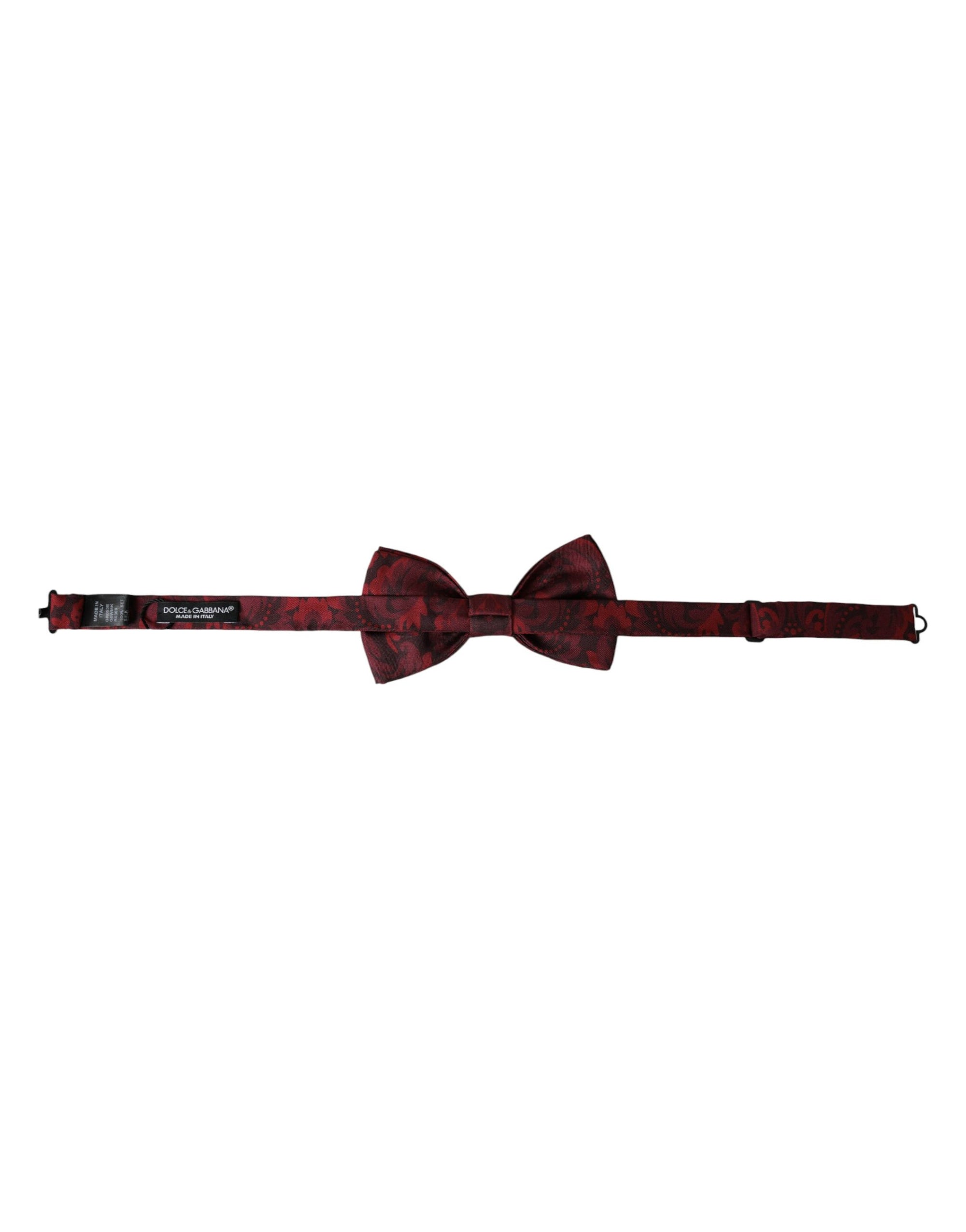 Dolce & Gabbana Red Silk Floral Adjustable Neck Men Bow Tie - Maison Luxe