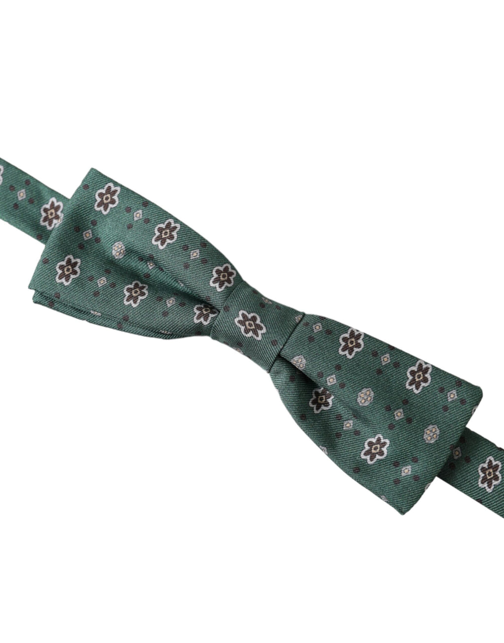 Dolce & Gabbana Mint Green Floral Adjustable Neck Men Bow Tie - Maison Luxe