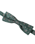 Dolce & Gabbana Mint Green Floral Adjustable Neck Men Bow Tie - Maison Luxe
