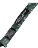 Dolce & Gabbana Mint Green Floral Adjustable Neck Men Bow Tie - Maison Luxe