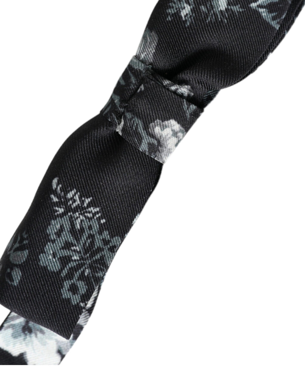 Dolce & Gabbana Black Floral Silk Adjustable Neck Men Bow Tie - Maison Luxe