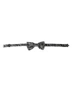 Dolce & Gabbana Black Floral Silk Adjustable Neck Men Bow Tie - Maison Luxe