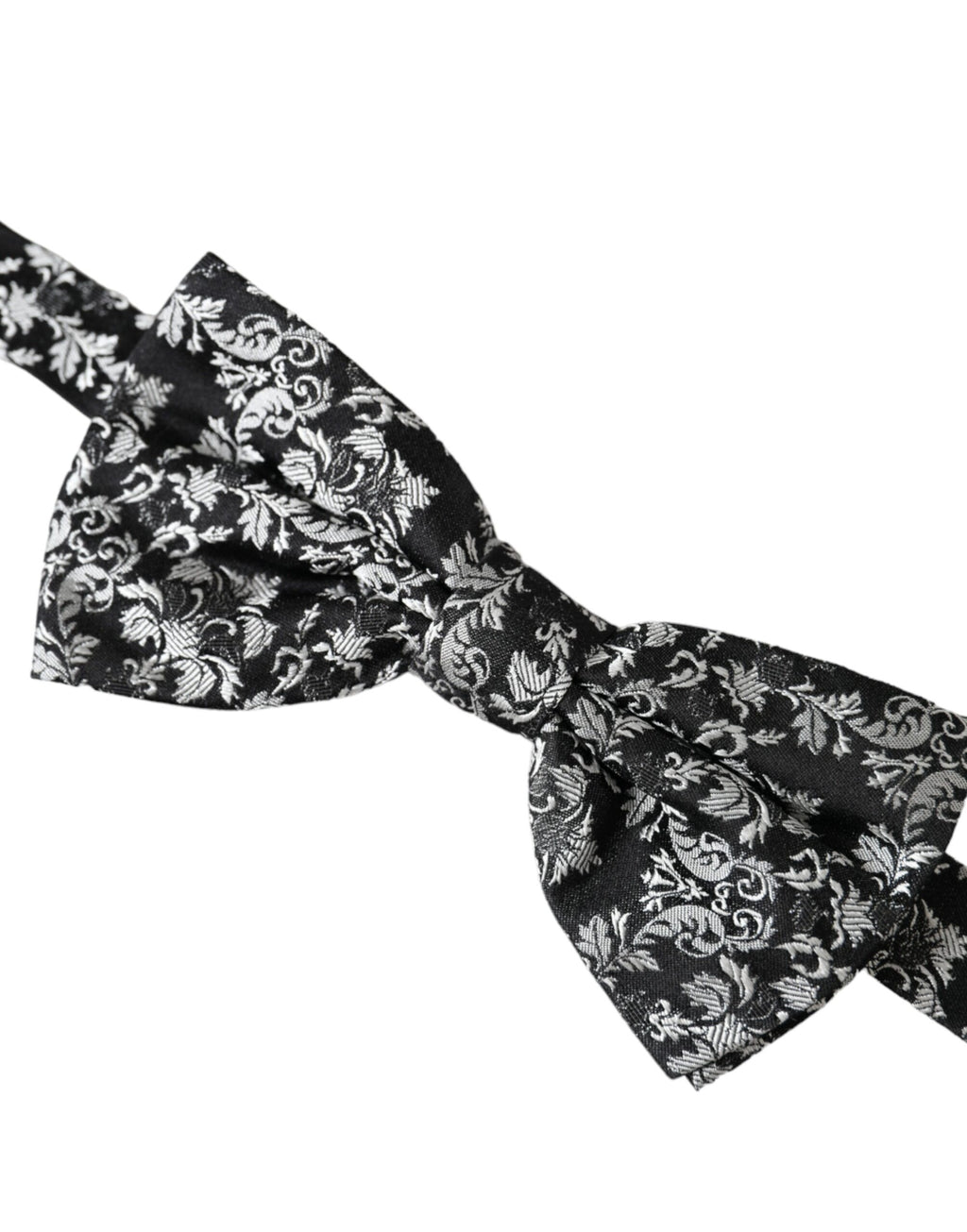 Dolce & Gabbana Black Floral Silk Adjustable Neck Men Bow Tie - Maison Luxe