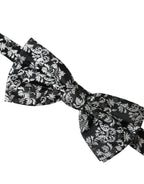 Dolce & Gabbana Black Floral Silk Adjustable Neck Men Bow Tie - Maison Luxe