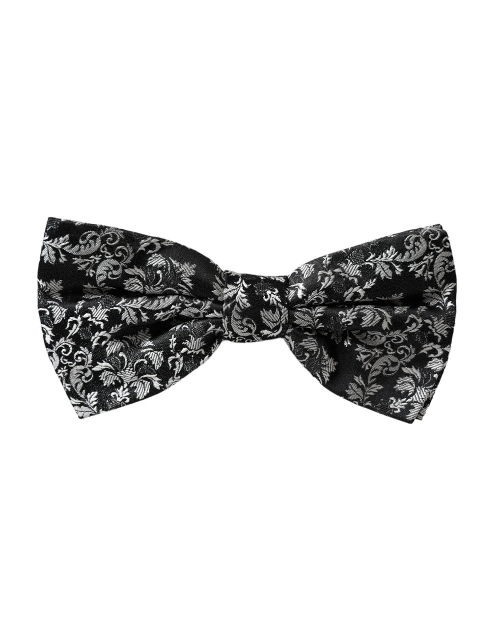 Dolce & Gabbana Black Floral Silk Adjustable Neck Men Bow Tie - Maison Luxe