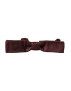 Dolce & Gabbana Maroon Floral Silk Adjustable Neck Men Bow Tie - Maison Luxe