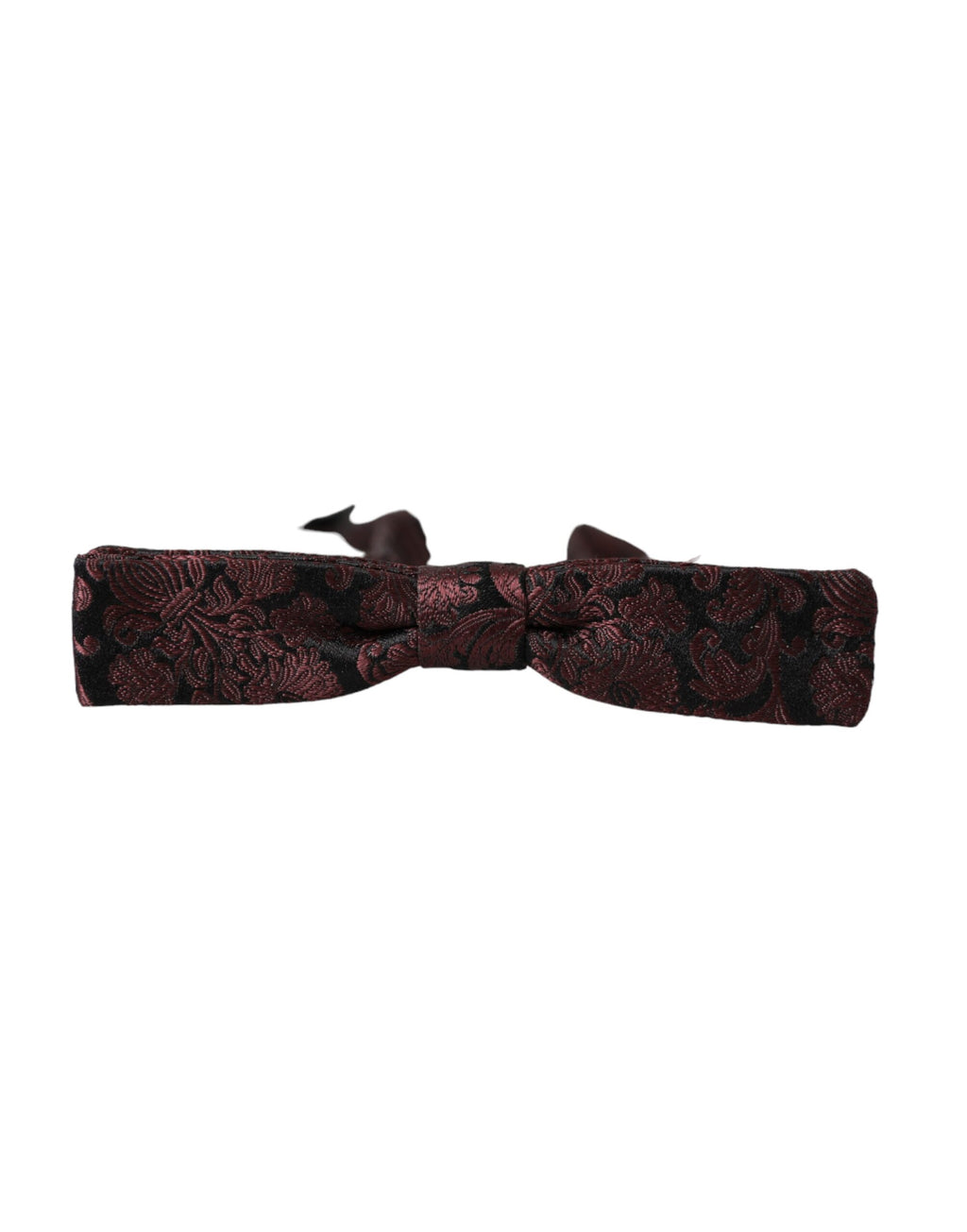 Dolce & Gabbana Maroon Floral Silk Adjustable Neck Men Bow Tie - Maison Luxe