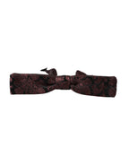 Dolce & Gabbana Maroon Floral Silk Adjustable Neck Men Bow Tie - Maison Luxe