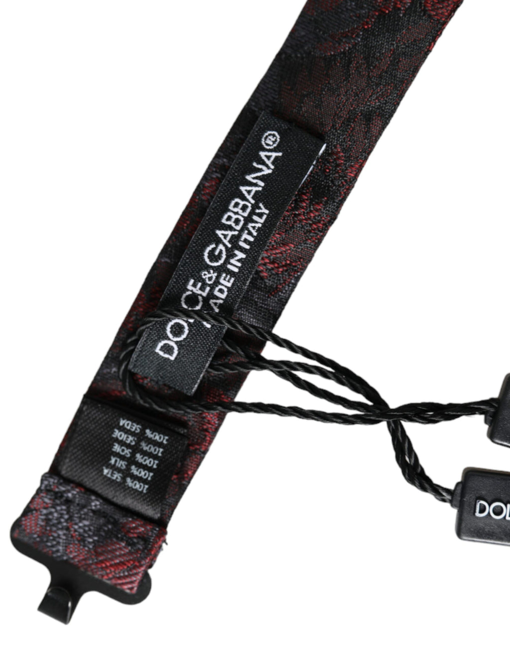 Dolce & Gabbana Red Black Floral Adjustable Neck Men Bow Tie - Maison Luxe