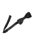 Dolce & Gabbana Black Silk Patterned Adjustable Neck Men Bow Tie - Maison Luxe