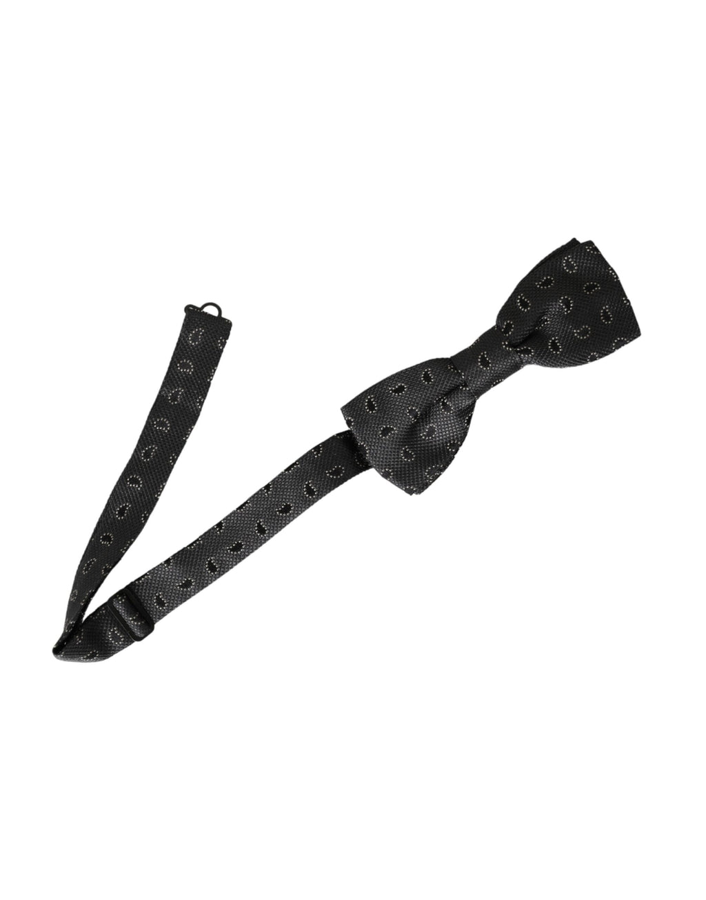 Dolce & Gabbana Black Silk Patterned Adjustable Neck Men Bow Tie - Maison Luxe
