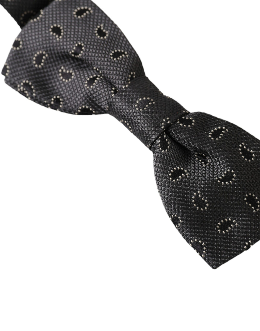 Dolce & Gabbana Black Silk Patterned Adjustable Neck Men Bow Tie - Maison Luxe